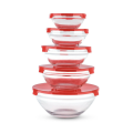 Set of 5 Glass Food Storage Bowls with Lids