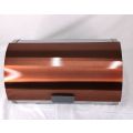 Metallic Copper Bread Bin with Polished Mirror Finish Body - Double Loaf