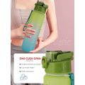 Motivational Pastel Water Bottle with Quotes and Time Markers - Green - 1 Litre