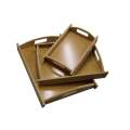 3 Piece Bamboo Serving Tray with Handle Set - 40 x 30, 36 x 26 and 29 x 19cm