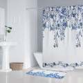 LMA 180cm Floral Fantasy Fabric Shower Curtain & 3 Piece Toilet Cover & Mat Set - Teal