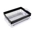 40cm x 30cm Weave Dish Draining with Cutlery Holder & Drip Tray