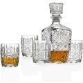 7 Piece Clear Vintage Style Whiskey / Liquor Decanter with Glasses Set