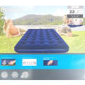 Queen Flocked Blow up Inflatable Airbed Camping Mattress 1.91m x 1.37m x 22cm
