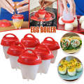 6PCS Silicone Hard Boiled Egg Boiler Cooker Cup Maker Poacher Steamer Non Stick