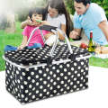 30L Foldable Camping Picnic Basket Insulated Bag Portable Basket With Aluminum Handle