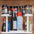 2-Tier Spice Storage Rack For Kitchen Cabinets And Dressers 360-Degree Rotating Spice Rack Turntable