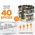 2-Tier Spice Storage Rack For Kitchen Cabinets And Dressers 360-Degree Rotating Spice Rack Turntable