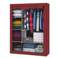Foldable Storage Cabinet For Home Bedroom With 5 Cabinets And Wardrobe 1 Long Shelf Foldable Portabl