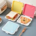 Sandwich Storage Box Reusable Silicone Lunch Box Food Storage Case Microwave Safe Lunch Box Food Con