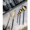 Cutlery Set Service For 6 With Box 24 Pieces Stainless Steel Flatware Set With Steak Knives, Forks A