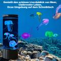 Jellyfish Lava Lamp Multicolour Changing Aquarium Night Light with 5 Luminous Jellyfish Electric Tan