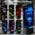 Jellyfish Lava Lamp Multicolour Changing Aquarium Night Light with 5 Luminous Jellyfish Electric Tan