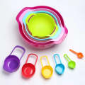 10pcs Stackable Rainbow Colorful Plastic Mixing Bowl Colander Washing Basket Mesh Sieve Measuring cu