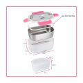 Electric Lunch Box Food Heater, 220V 40W Faster Portable Food Warmer Heated Lunch Box for Adults, Re