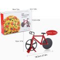 Bicycle Style Pizza Cutter, Non-Stick Pizza Cutter, Stainless Steel Double Pizza Cutter, Suitable Fo