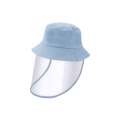 Kids Bucket Hat With Visor and Kiddies Face Shield - Light Blue