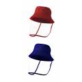 Set of 2 Kids Bucket Hats With Visors - Red and Navy