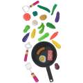 Play-food Frying Pan Set and Kitchen Accessories - 23 Piece