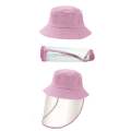 Set of 2 Kids Bucket Hats With Visors - Light Blue and Pink