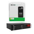 3.5KVA ECCO Inverter and Battery 3500 Watt 25.6VV 100AH Ritar Lithium Battery