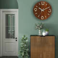 Wall Clock Quartz Wooden Non Ticking Wall Clock Luminous Long-lasting Wall Clock