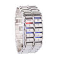LED Display Couple Watch Luminous Calendar Electronic Digital Watches Metal Chain Watch - 002 / Silv