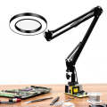Desk Lamp Flexible  Large 33cm+33cm 5X USB LED Magnifying Glass 3 Colors Illuminated Magnifier Lamp