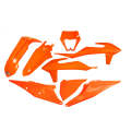 UFO - Plastic Kit KTM Six Days EXC / EXC-F 125-500 | 2020-2022 | Orange / White / Black / White &...