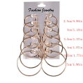 6pc Golden Hoop Earrings