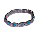 Magnetic Therapy Bracelet for Women - Silver and Turquoise
