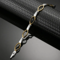 Magnetic Therapy Bracelet for women - golden ovals and silver