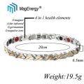 Magnetic Stainless Steel Therapy Bracelet - Gold and Silver - Woman