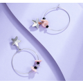 Crystal Boho Earrings - white pendant