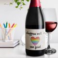 Rainbow Heart Wine Bottle Sticker - Afrikaans