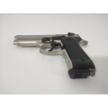 BLOW F92 BLANK GUN - SATIN W/ BLACK GRIPS & TRIM