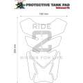 Motor Bike Street Tank Pad - Fiery Skull Motor Head Carbon Fibre Motor Bike Tank Pad. Universal Fit