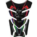 Universal Fit Red, Blue and Black Screaming Skull Motor Bike Tank Pad Protector. A Street Pad whi...