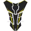 Universal Fit Yellow and  Carbon Fibre Transformer Tank Pad Protector. A Street Pad which fits mo...