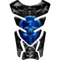 Universal Fit Blue Bling Skull Tank Pad Protector. A Street Pad which fits most motorcycles.