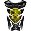 Universal Fit Yellow Bling Skull Motor Bike Tank Pad Protector. A Street Pad which fits most moto...
