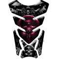 Universal Fit Black and Purple Bling Skull Motor Bike Tank Pad. A Street Pad which fits most moto...