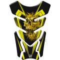 Universal Fit Yellow Screaming Skull Motor Bike Tank Pad Protector. A Street Pad which fits most ...