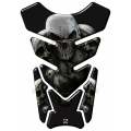 Universal Fit Black and Silver 5 Skull Tank Pad Protector. A street pad which fits most models.