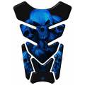 Universal Fit Blue and Black 5 Skull Tank Pad Protector. A street pad which fits most models.