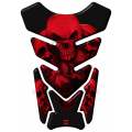 Universal Fit Red and Black 5 Skull Tank Pad Protector. A street pad which fits most models.