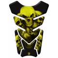 Universal Fit Yellow and Black 5 Skull Tank Pad Protector. A street pad which fits most models.