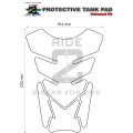 Yamaha Black Chrome and Silver Grey Standard R Series Tank Pad Protector. Fits most R series moto...