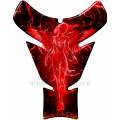 Red and Black Universal Fit Angelic Flaming Tank Pad Protector. A street pad which fits most models.