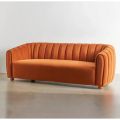 Donna Panel Orange Velvet 3 Seater Sofa